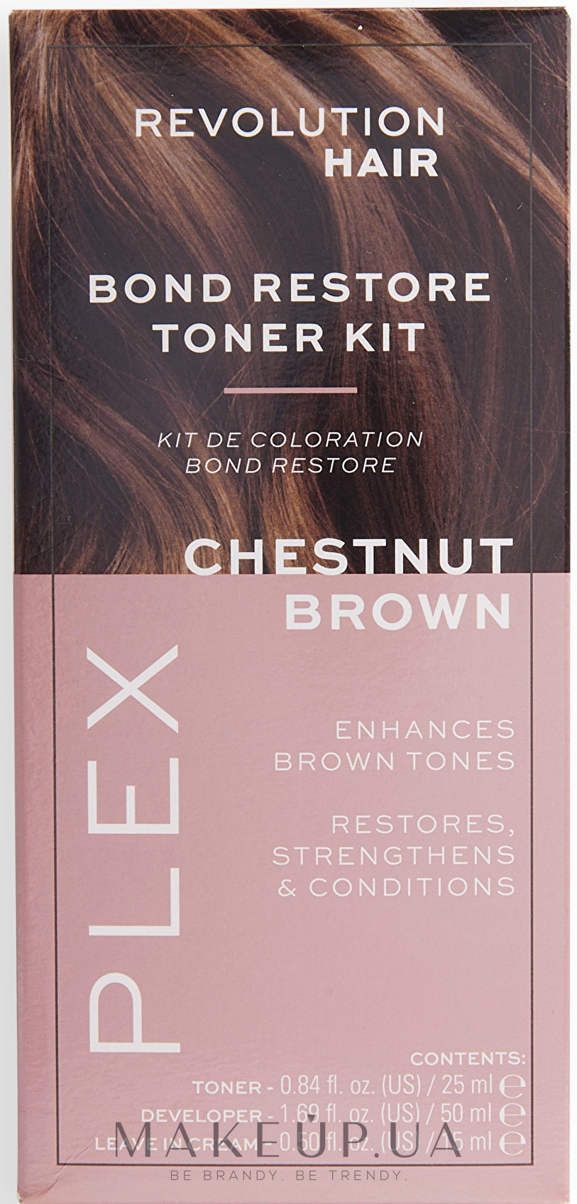 Набір для посилення кольору волосся - Revolution Haircare Plex Bond Restore Toner Kit — фото Chestnut Brown