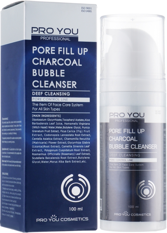 Пенка для умывания и сужения пор - Pro You Professional Pore Fill Up Chorcoal Bubble Cleanser