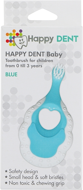 Зубная щетка для детей от 0 до 3 лет, голубая - Happy Dent Baby