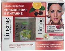 Духи, Парфюмерия, косметика Набор для лица "Вишня и Лимон" - Lirene Moisture and Nourishment (cr/50ml + cleanser/125ml)