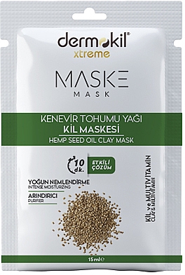 Глиняна маска з конопляною олією - Dermokil Hemp Seed Oil Clay Mask (саше) — фото N1