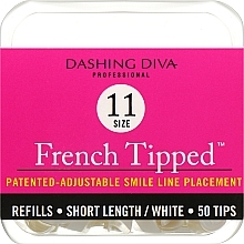 Типсы короткие "Френч" - Dashing Diva French Tipped Short White 50 Tips (Size -11) — фото N1