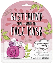 Парфумерія, косметика Тканинна маска для обличчя із секретом равлика і зеленим чаєм - Look At Me Best Friend Snail + Green Tea Face Mask