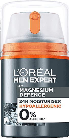 Гипоаллергенный 24-часовой увлажняющий крем - L'Oreal Men Expert Magnesium Defence Hypoallergenic 24H Moisturiser  — фото N1