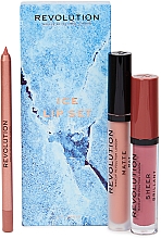 Парфумерія, косметика Набір для макіяжу - Makeup Revolution Ice Lip Set (l/gloss/3.5ml + lipstick/3ml + l/liner/1g)