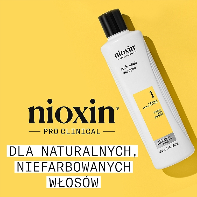 Шампунь для догляду за шкірою голови та сухим волоссям - Nioxin Pro Clinical System 1 Scalp + Hair Thickening Shampoo — фото N2