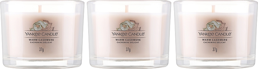 Набор ароматических свечей "Теплый кашемир" - Yankee Candle Warm Cashmere (candle/3x37g) — фото N2