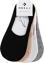 Носки женские, 4 пары, черные, бежевые, белые, серые - Moraj — фото N1