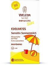 Сонцезахисне молочко для чутливої шкіри - Weleda Edelweiss Baby&Kids Sun SPF 30 — фото N2