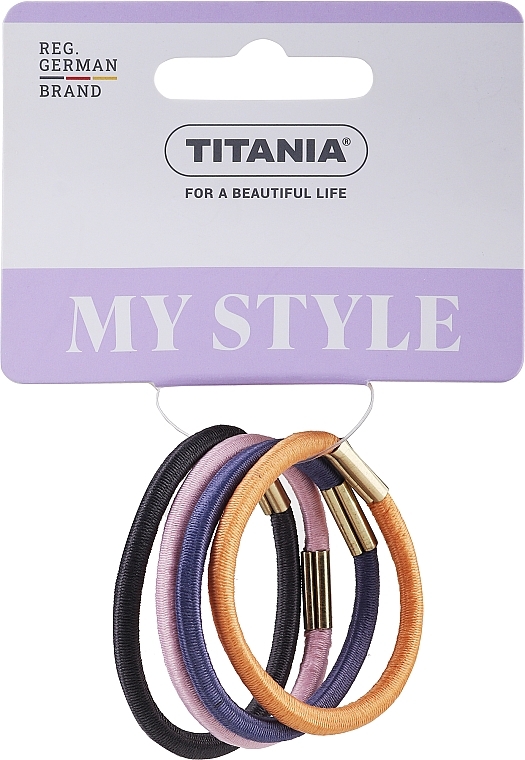 Резинки для волос, эластичные 4 см, 4 шт, разноцветные - Titania  — фото N1