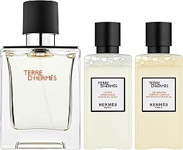 Hermes Terre d’Hermes - Набор (edt/50ml + h&b/sh/gel/40ml + ash/lot/40ml) — фото N2