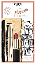 Духи, Парфюмерия, косметика Набор для макияжа - L'Oreal Paris Look On The Go The Museum Escape Set (mascara/10ml + liner/1ml + lipstick/4.5ml + pouch)