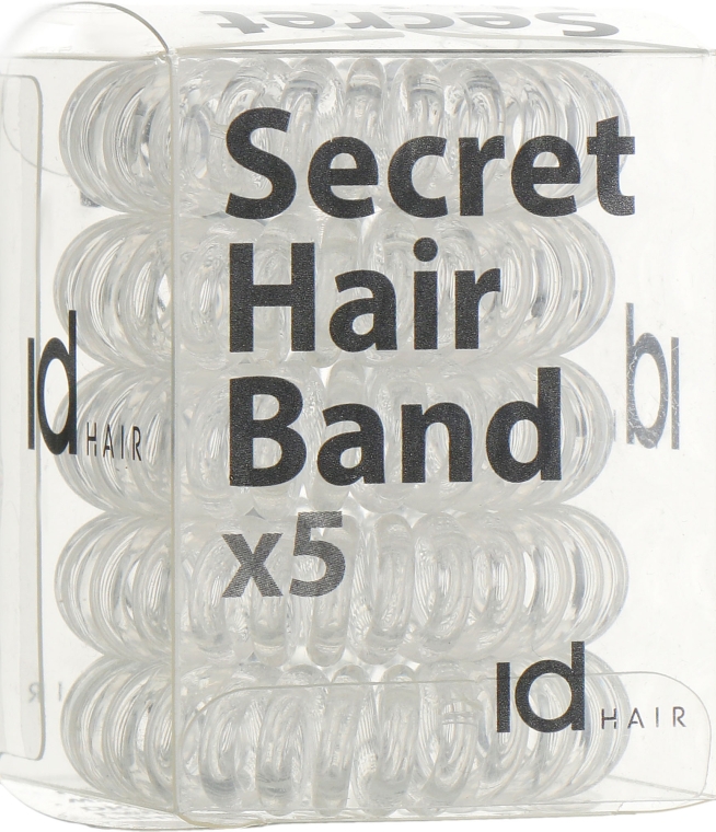 Силіконові резинки для волосся, прозорі - idHair Secret Hair Band Clear — фото N1