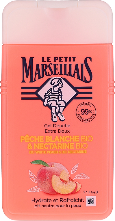 Гель для душу "Білий персик і нектарин", біо - Le Petit Marseillais® — фото N9