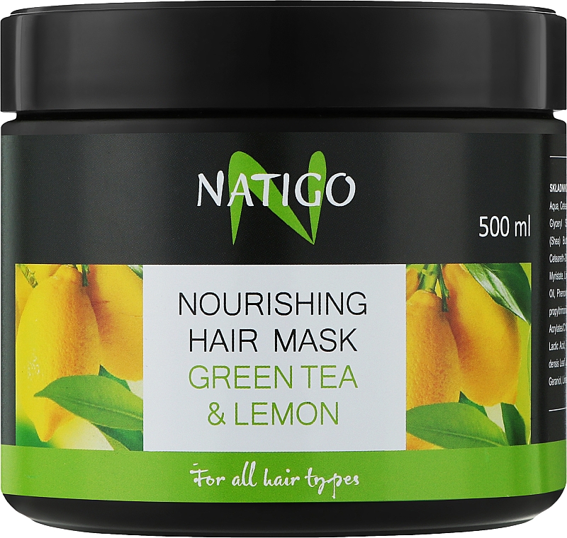 Укрепляющая маска для волос "Зеленый чай с лимоном" - Natigo Daily Care Hair Mask — фото N1