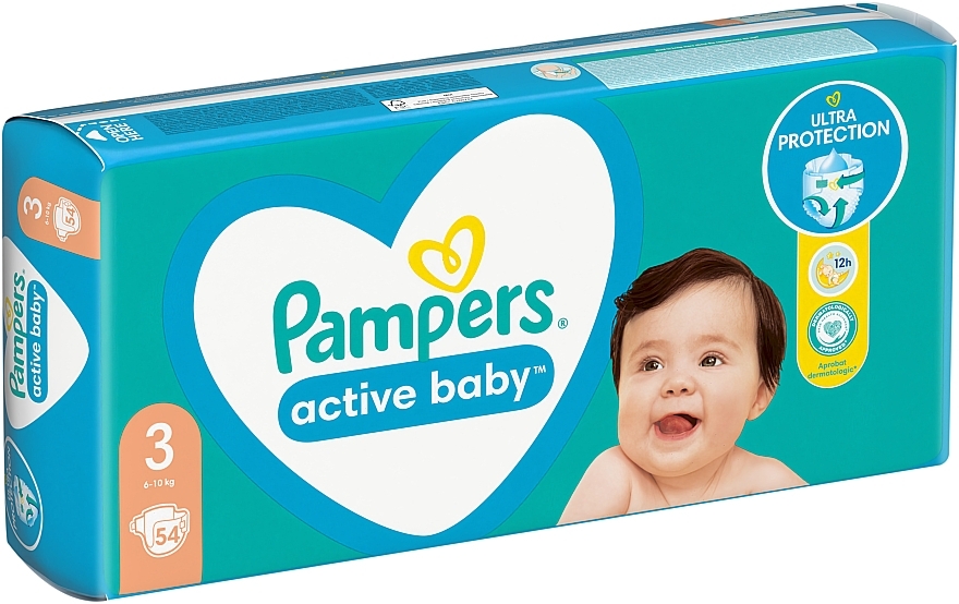 Подгузники Active Baby 3 (6-10 кг), 54 шт. - Pampers — фото N3