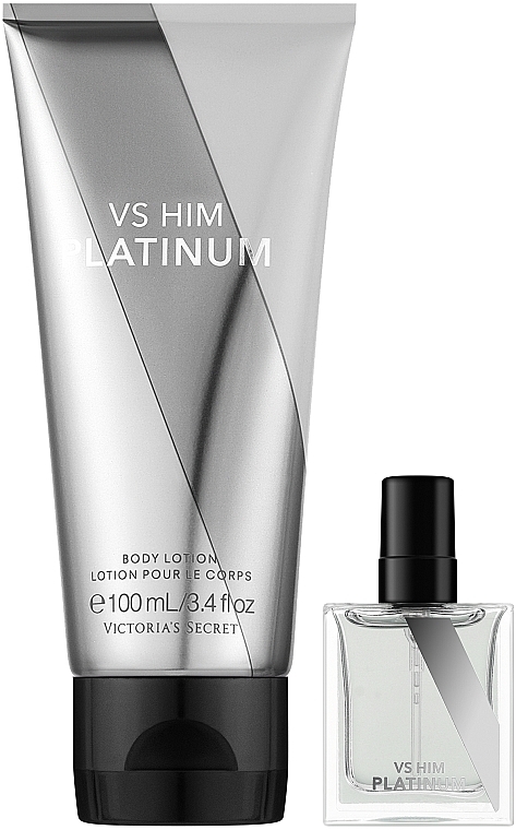 Victoria's Secret Him Platinum - Набір (edp/mini/7.5ml + b/lot/100ml) — фото N2