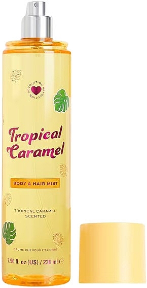 Парфумований спрей для тіла та волосся - I Heart Revolution Tropical Caramel Body And Hair Mist — фото N2