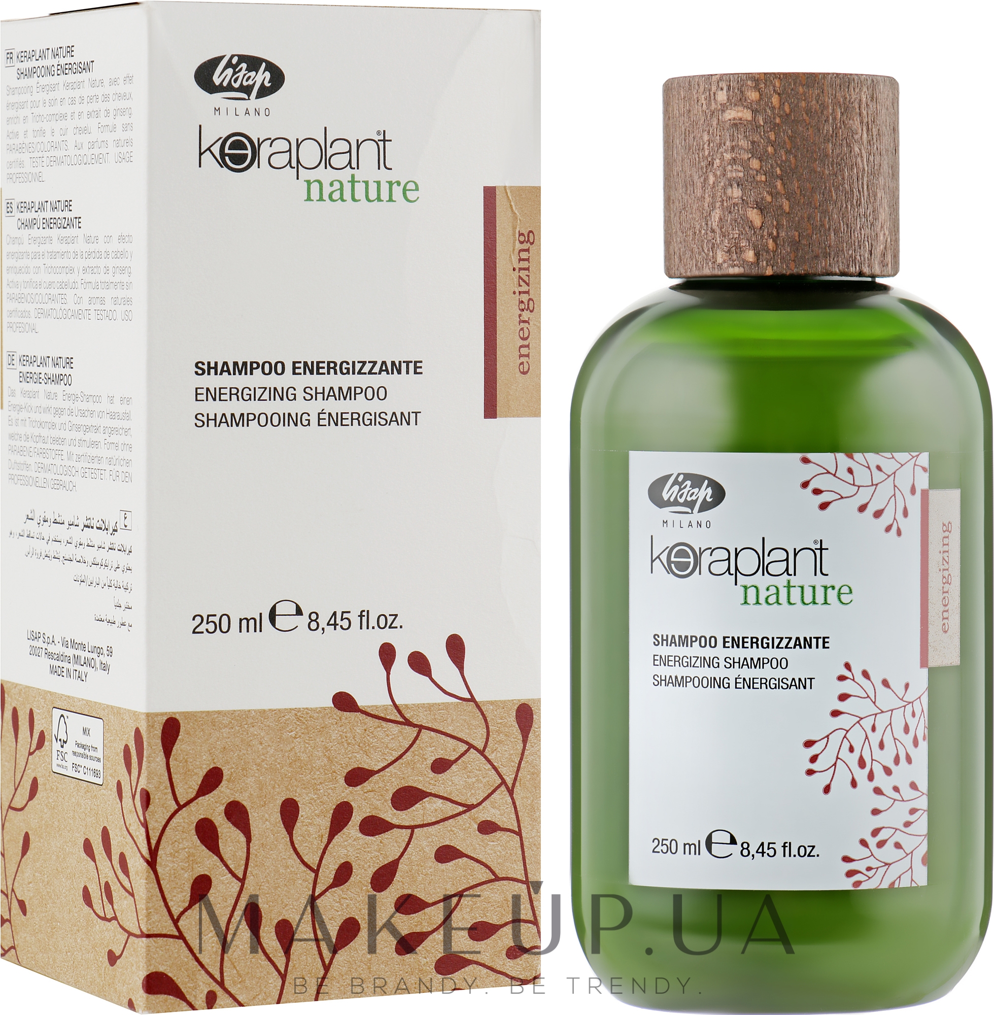 Шампунь против выпадения волос - Lisap Keraplant Nature Energizing Shampoo — фото 250ml