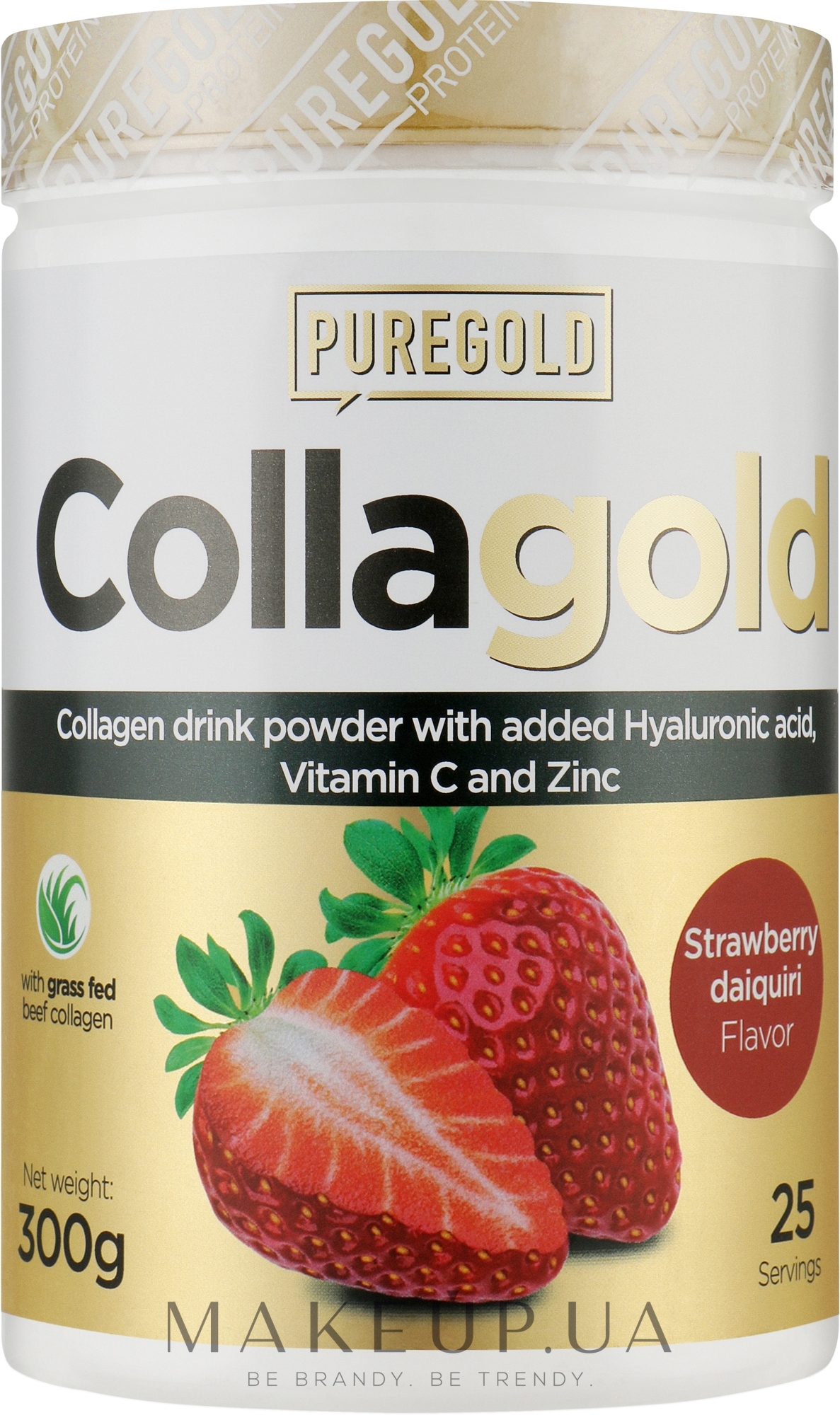Коллаген с гиалуроновой кислотой, витамином С и цинком, клубничный дайкири - PureGold CollaGold Strawberry Daiquiri — фото 300g