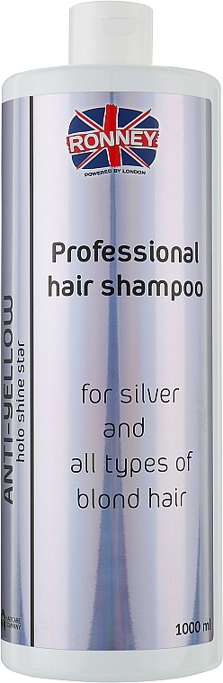 Шампунь для светлых, обесцвеченных и седых волос - Ronney Professional Holo Shine Star Anti-Yellow Shampoo — фото N1