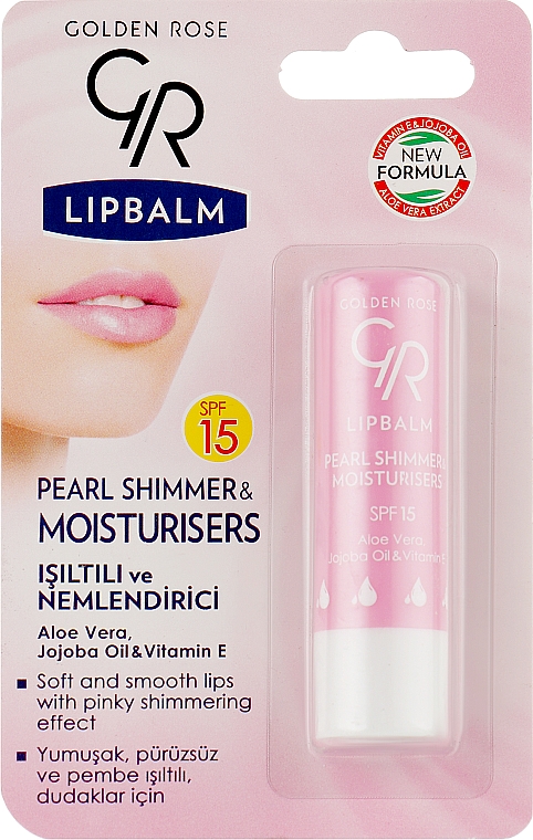 Бальзам для губ "Жемчужный блеск" - Golden Rose Lip Balm Pearl & Shimmer SPF15