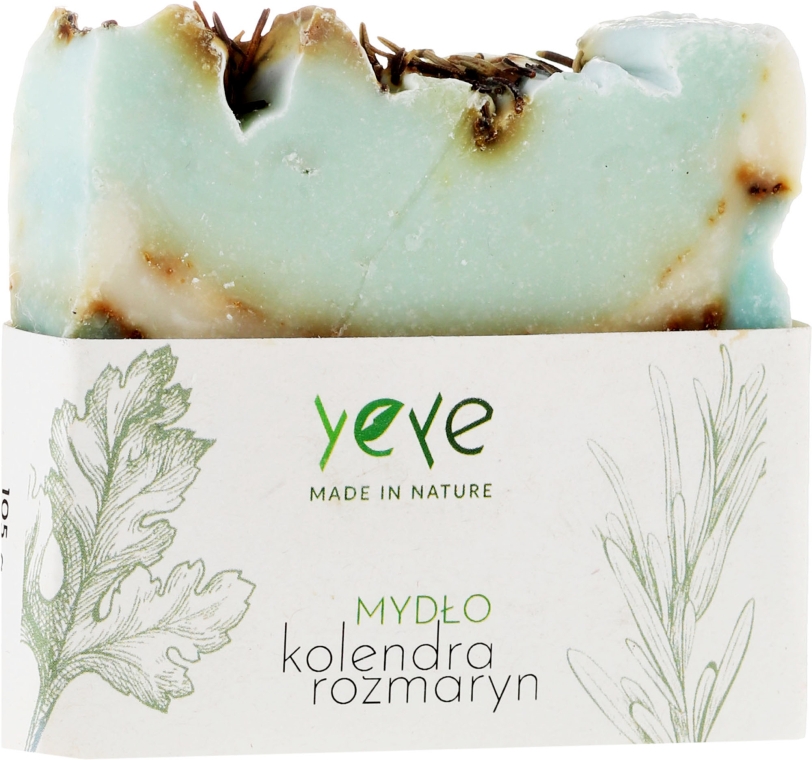 Мыло 100% натуральное "Кориандр и розмарин" - Yeye Natural Coriander and Rosemary Soap  — фото N1