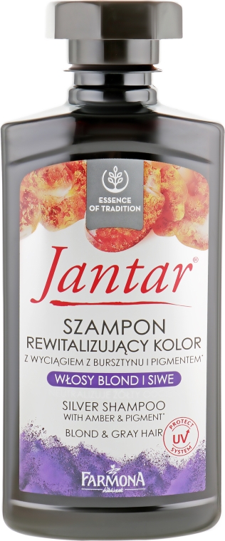 Шампунь, що відновлює колір сивого і світлого волосся - Farmona Jantar Silver Shampoo — фото N1