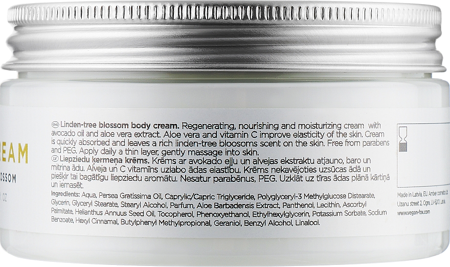 Крем для тіла "Квіти липи" - Vegan Fox Linden-Tree Blossom Body Cream — фото N2