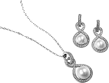 Набір прикрас сережки + підвіска "Перлинна нескінченність" - Oriflame Eternity Pearl Jewellery Set — фото N1