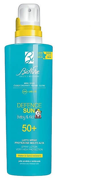 Дитячий спрей-лосьйон для засмаги SPF50+ - BioNike Defence Sun Baby & Kid Spray Lotion SPF50+ — фото N2