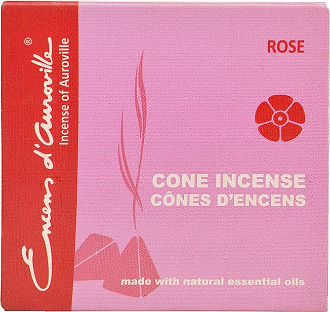 Благовония в конусах "Роза" - Maroma Encens d'Auroville Cone Incense Rose — фото N1