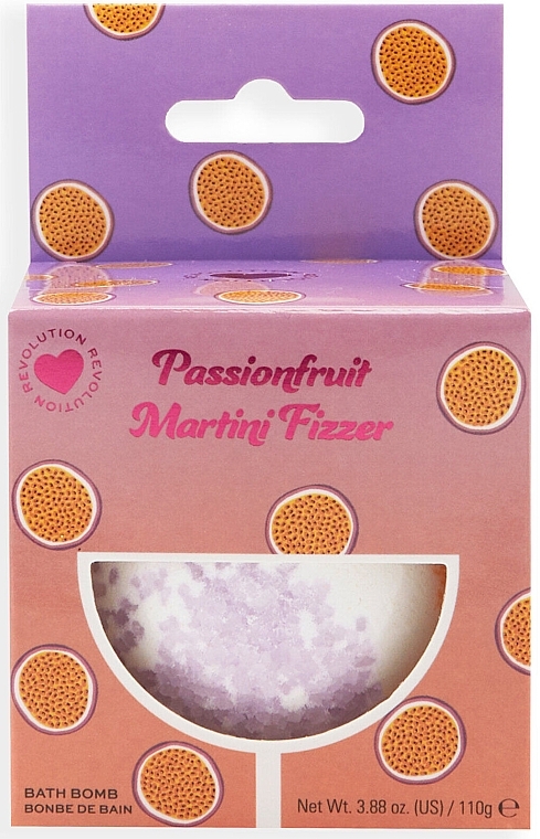 Бомбочка для ванны - I Heart Revolution Passionfruit Martini Bath Fizzer — фото N1