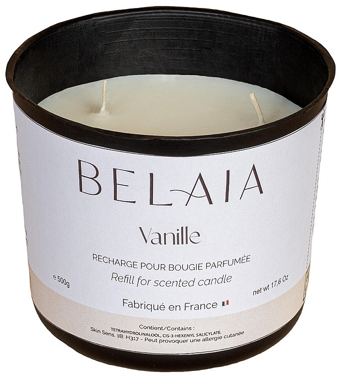 Ароматична свічка "Ваніль" (змінний блок) - Belaia Vanille Scented Candle Wax Refill — фото N2