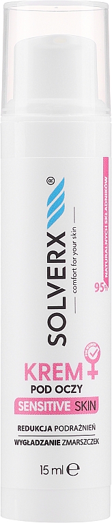 Крем для догляду за шкірою навколо очей - Solverx Sensitive Skin Eye Cream — фото N2