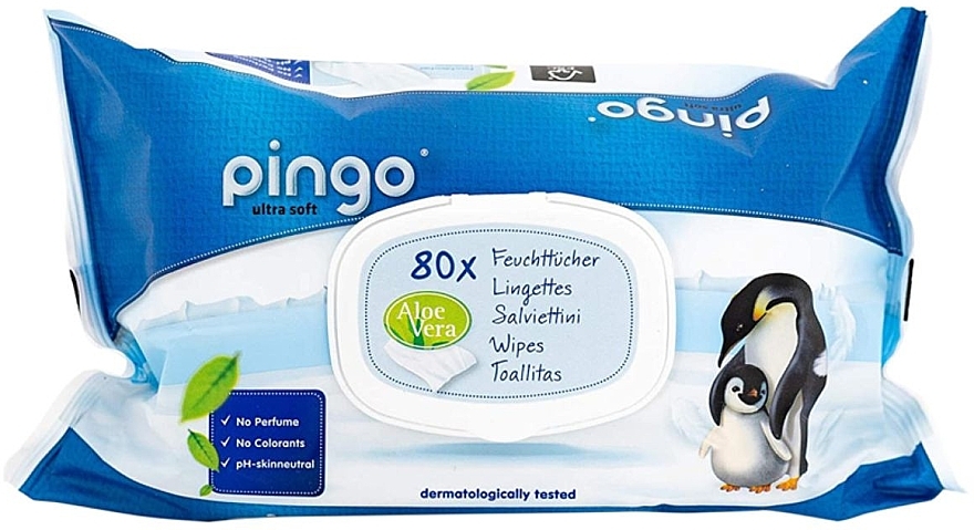 Детские влажные салфетки "Ultra Soft", 80 шт. - Pingo — фото N1