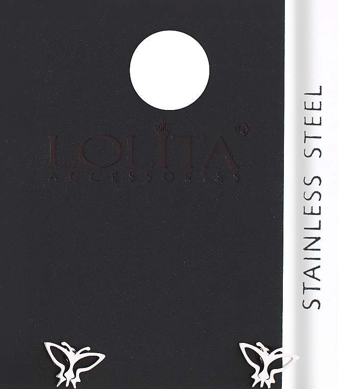 Сережки жіночі, метелики гострокрилі, сріблясті - Lolita Accessories — фото N1