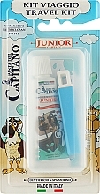 Духи, Парфюмерия, косметика Набор с синей щеткой - Pasta Del Capitano Junior Travel Kit 6+ Soft (toothpast/25ml + toothbrush/1pc)