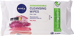 Парфумерія, косметика Заспокійливі біорозкладні серветки для зняття макіяжу - NIVEA Biodegradable Cleansing Wipes 3in1