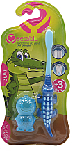 Парфумерія, косметика Дитяча зубна щітка із захисним чохлом "Крокодил", синя - Setablu Baby Soft Crocodile Toothbrush