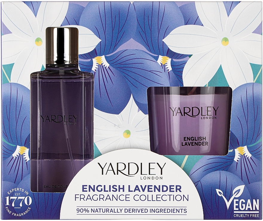Yardley English Lavender - Набор (edt/50ml + candle/120g) — фото N1