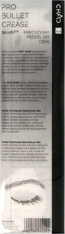Пензлик для нанесення тіней, 209 - Auri Chad Pro Precise Pencil Brush — фото N2