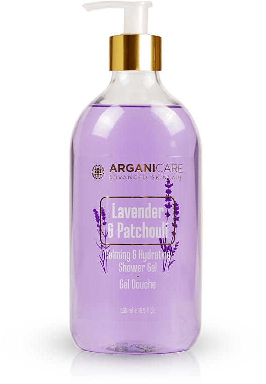 Гель для душу з лавандою й пачулями - Arganicare Calming & Hydrating Shower Gel Lavender & Patchouli — фото N1