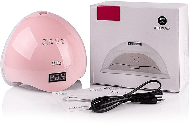 Лампа для манікюру 48W UV/LED, рожева - Sun 5 — фото N3