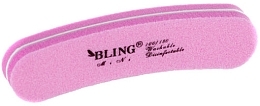 Мініпилка-баф для нігтів "Банан", 100/180, 9 см, рожева - Bling — фото N1