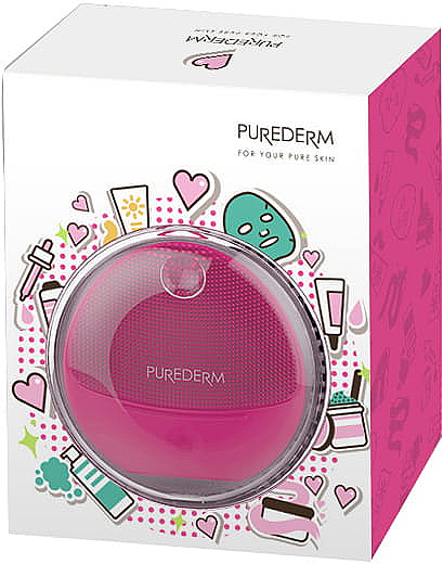 Щетка для очистки лица, розовая - Purederm Sonic Face Brush Pink — фото N1