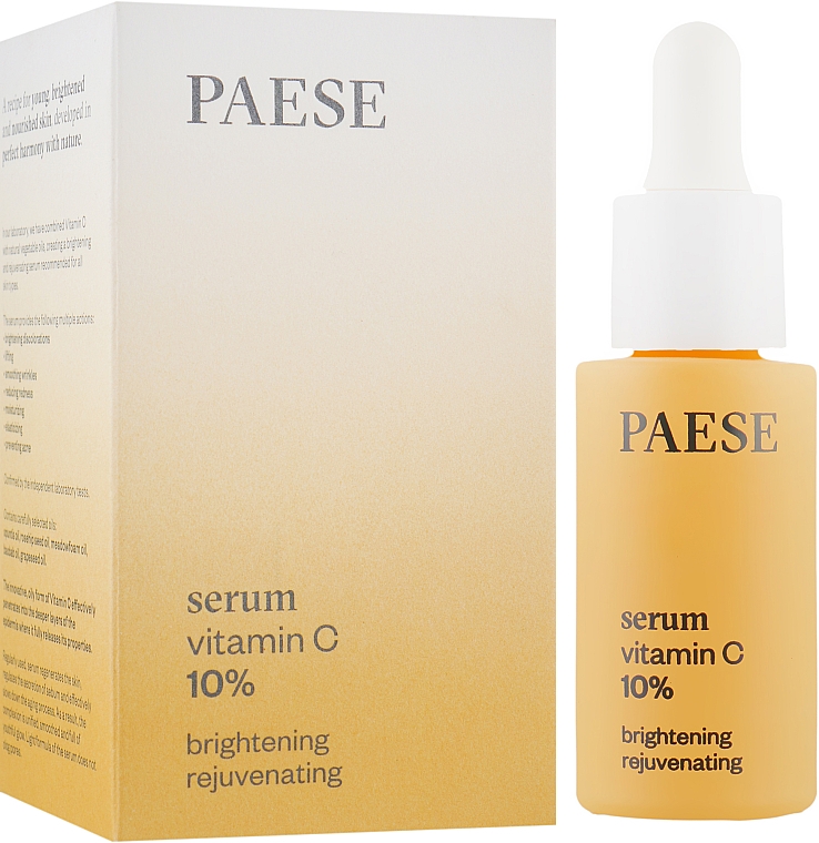 Догляд для обличчя "Вітамін С" - Paese Brightening Rejuvenating Serum Vitamin C 10% — фото N1