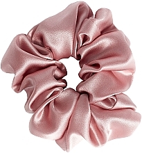 Резинка для волосся з натурального шовку, пишна, рожева - de Lure Scrunchie — фото N1