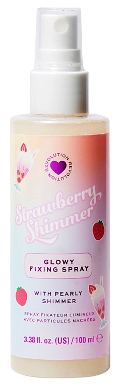 Спрей для фіксації макіяжу - I Heart Revolution Strawberry Shimmer Glowy Fixing Spray — фото N1