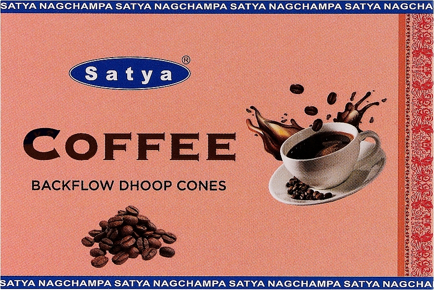 Стелющиеся дымные благовония конусы "Кофе" - Satya Coffee Backflow Dhoop Cones — фото N1